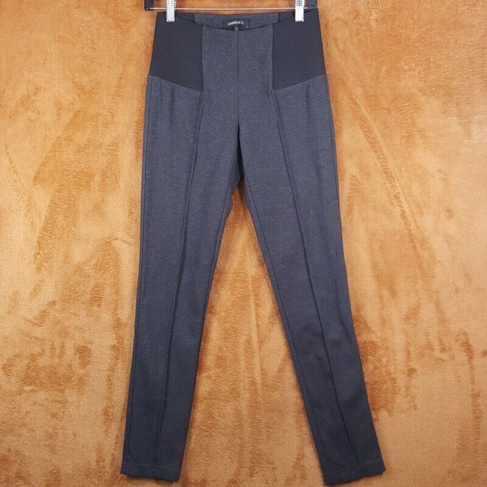 LAFAYETTE 148 Leggings Womens Small Gray Pull On Ponte Pintuck Stretch Pants